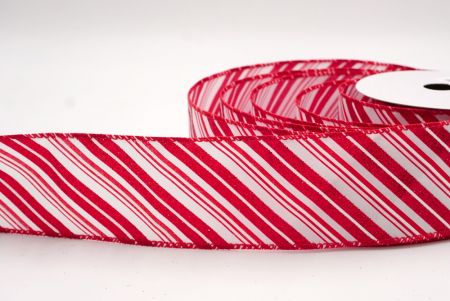 Cinta de Alambre a Rayas Diagonales Rojas/Blancas de Navidad_KF9547GC-1-7