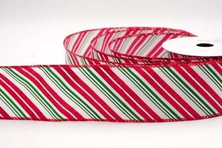 Cinta de Alambre a Rayas Diagonales Rojas/Blancas/Verdes de Navidad_KF9548GC-1-7