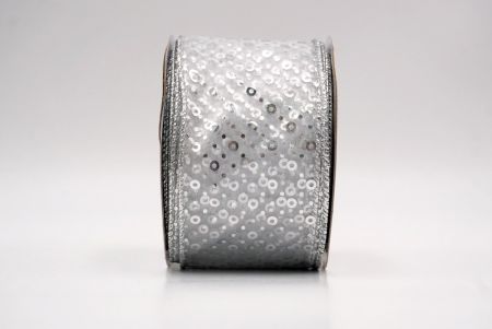 Sheer Silver_Festive Dots Wired Ribbon_KF9550G-1