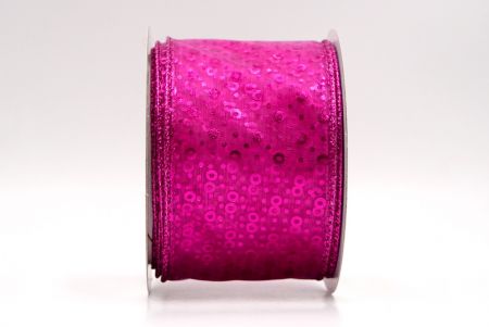 Sheer Hot Pink_Festive Dots Wired Ribbon_KF9550GF-40