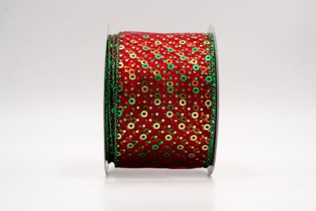 Sheer Red/Green_Festive Dots Wired Ribbon_KF9550GH-7