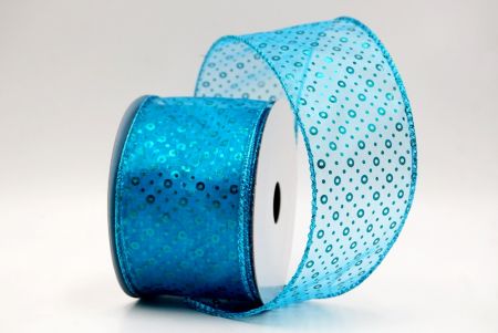 Sheer Blue_Festive Dots Wired Ribbon_KF9550GT-12