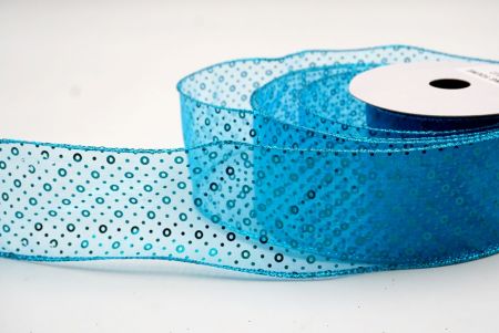 Sheer Blue_Festive Dots Wired Ribbon_KF9550GT-12