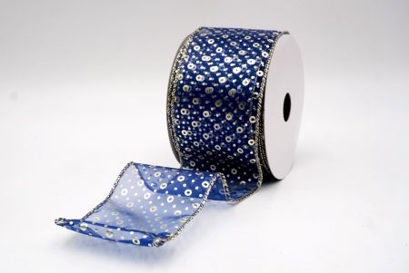 Sheer Navy Blue_Festive Dots Wired Ribbon_KF9550GV-4