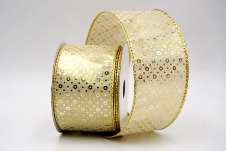 Khaki_Festive Dots Wired Ribbon_KF9551G-13