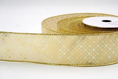 Khaki_Festive Dots Wired Ribbon_KF9551G-13