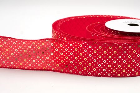 Red/Gold_Festive Dots Wired Ribbon_KF9552GC-7G-7