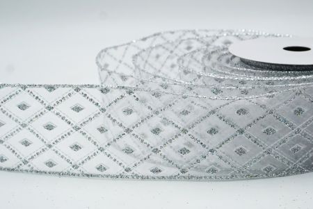 Valkoinen- Hopea Klassinen Timantti Ruudullinen Kuvio Wired_KF9553G-1_4.JPG