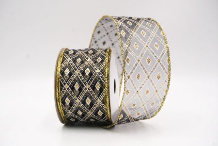 Musta - Kulta Klassinen Timantti Ruudullinen Kuvio Wired_KF9553G-53G_2.JPG