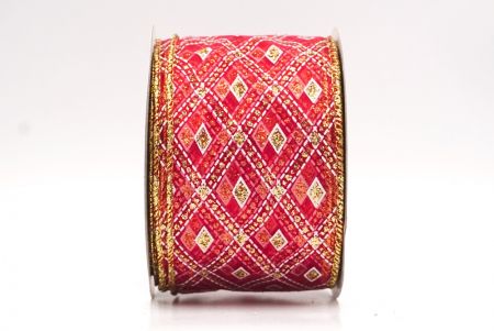 Punainen - Kulta klassinen timanttikuvioitu kangas_Wired_KF9553G-7G_1.JPG