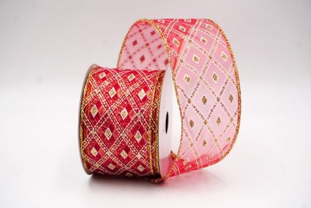 Punainen - Kulta klassinen timanttikuvioitu kangas_Wired_KF9553G-7G_2.JPG