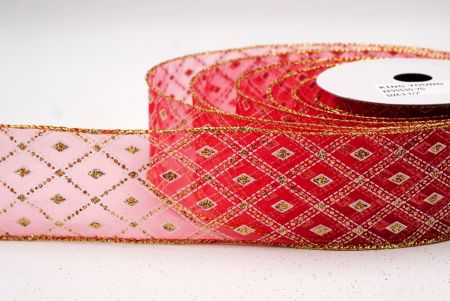 Punainen - Kulta klassinen timanttikuvioitu kangas_Wired_KF9553G-7G_4.JPG