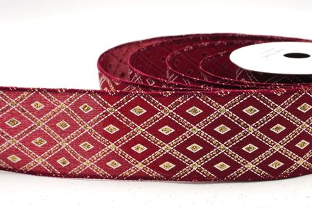 Burgundin klassinen timanttikuvioitu malli Wired_KF9555GC-8-8_4.JPG