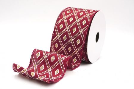 Burgundin klassinen timanttikuvioitu malli Wired_KF9555GC-8-8_5.JPG