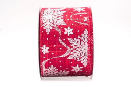 Κόκκινο - Λευκό Γκλίτερ Χιονονιφάδες Χριστουγεννιάτικη Σατέν Κορδέλα_KF9558GC-7-7_1.JPG