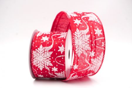 Κόκκινο - Λευκό Γκλίτερ Χιονονιφάδες Χριστουγεννιάτικη Σατέν Κορδέλα_KF9558GC-7-7_2.JPG