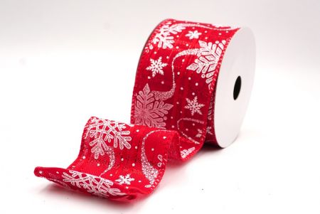 Κόκκινο - Λευκή Γκλίτερ Χιονονιφάδες Χριστουγεννιάτικη Σατέν Κορδέλα_KF9558GC-7-7_5.JPG