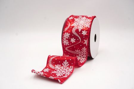 Κόκκινο - Απλή Γκλίτερ Χιονονιφάδες Χριστουγεννιάτικη Σατέν Κορδέλα_KF9560GC-7-7_5.JPG