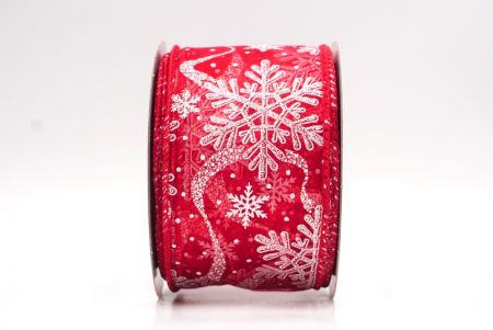 Κόκκινο - Διαφανές Γκλίτερ Χιονονιφάδες Χριστουγεννιάτικη Σατέν Κορδέλα_KF9561GC-7-7_1.JPG
