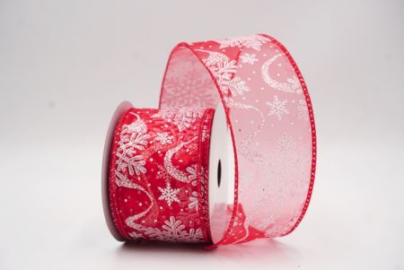 Κόκκινο - Διαφανές Γκλίτερ Χιονονιφάδες Χριστουγεννιάτικη Σατέν Κορδέλα_KF9561GC-7-7_2.JPG