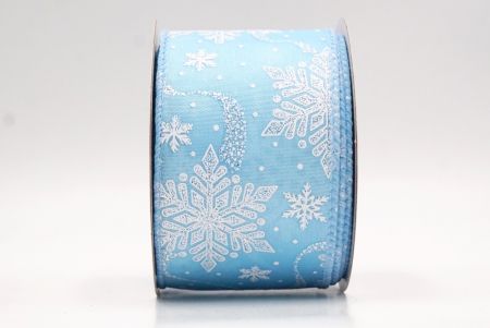 Γαλάζια Γκλίτερ Χιονονιφάδες Χριστουγεννιάτικη Σατέν Κορδέλα_KF9562GC-12-216_1.JPG