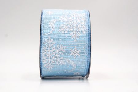 Γαλάζιες Γκλίτερ Χιονονιφάδες Χριστουγεννιάτικη Σατέν Κορδέλα_KF9563GC-12-216_1.JPG