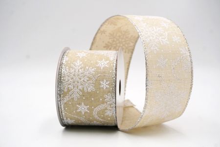 Καφέ Γκλίτερ Χιονονιφάδες Χριστουγεννιάτικη Σατέν Κορδέλα_KF9564G-13_2.JPG