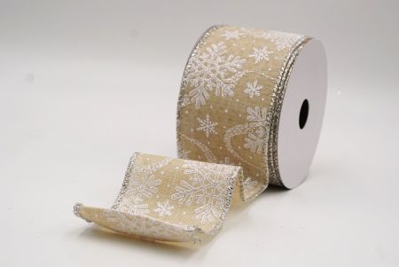 Καφέ Γκλίτερ Χιονονιφάδες Χριστουγεννιάτικη Σατέν Κορδέλα_KF9564G-13_5.JPG