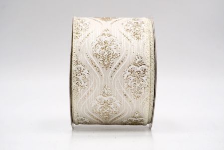 Cinta de Alambre de Damasco Navideño Crema_KF9566GC-2-2