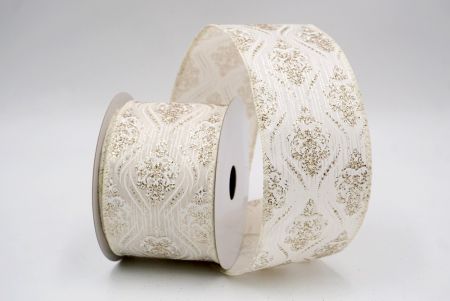 Cinta de Alambre de Damasco Navideño Crema_KF9566GC-2-2