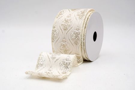 Cinta de Alambre de Damasco Navideño Crema_KF9566GC-2-2