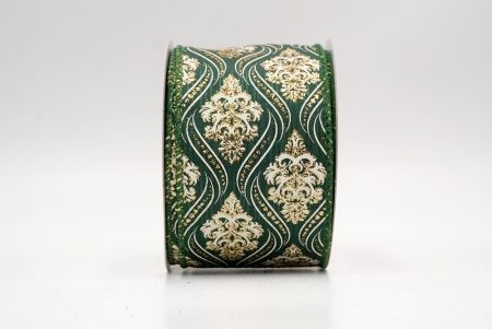 Cinta de Alambre de Damasco Navideño Verde_KF9566GC-3-127