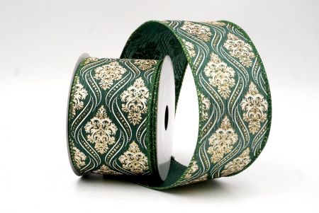 Cinta de Alambre de Damasco Navideño Verde_KF9566GC-3-127
