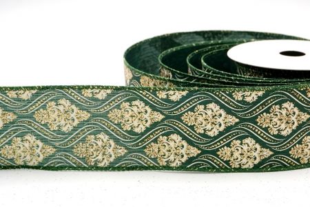 Cinta de Alambre de Damasco Navideño Verde_KF9566GC-3-127