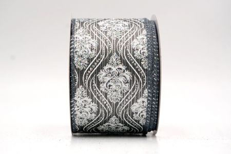 Cinta de alambre damasco gris de Navidad_KF9566GC-50-123
