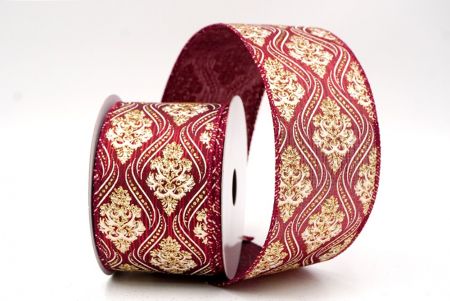 Cinta de Alambre de Damasco Navideño Burdeos_KF9566GC-8-8