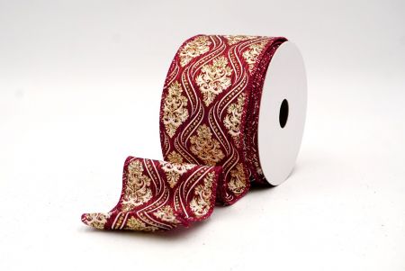 Cinta de Alambre de Damasco Navideño Burdeos_KF9566GC-8-8