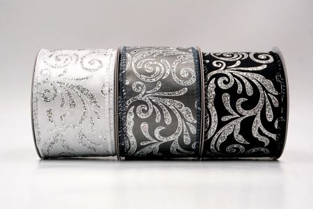 Glittery Scroll Wired Ribbon_KF9568.KF9569.KF9570.KF9571.KF9572.KF9573