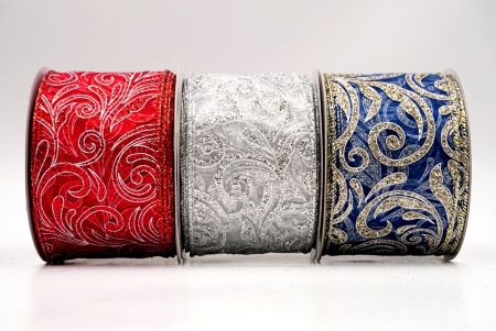 Glittery Scroll Wired Ribbon_KF9568.KF9569.KF9570.KF9571.KF9572.KF9573