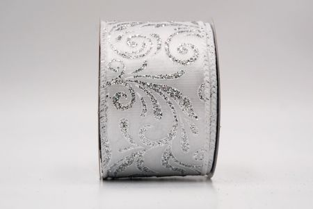 White_Glittery Scroll Wired Ribbon_KF9568GC-1-1