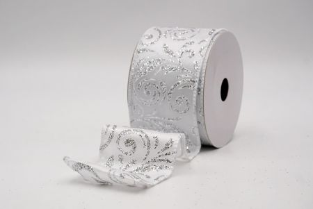 White_Glittery Scroll Wired Ribbon_KF9568GC-1-1