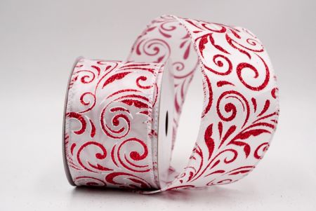 White_Glittery Scroll Wired Ribbon_KF9569GC-1-1