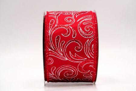 Red_Glittery Scroll Wired Ribbon_KF9569GC-7-7