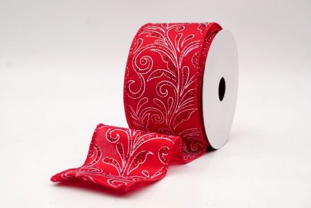 Red_Glittery Scroll Wired Ribbon_KF9569GC-7-7