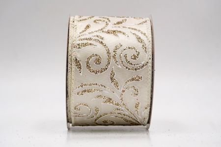 Cream_Glittery Scroll Wired Ribbon_KF9570GC-2-2