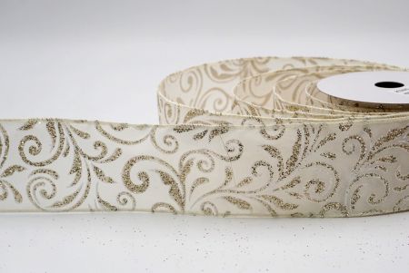 Cream_Glittery Scroll Wired Ribbon_KF9570GC-2-2