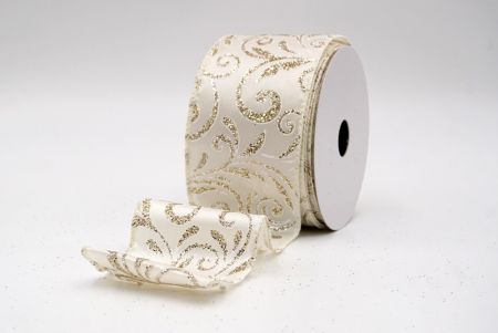 Cream_Glittery Scroll Wired Ribbon_KF9570GC-2-2