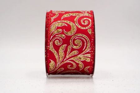 Red_Glittery Scroll Wired Ribbon_KF9570GC-7-7