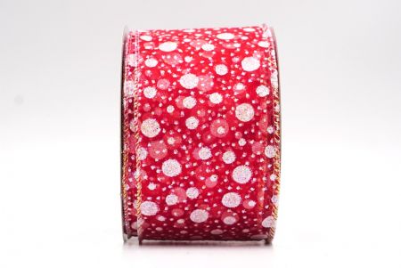 Κόκκινες Λευκές Χιονισμένες Τελείες Χειμερινή Σατέν Ρίγα_KF9574GN-7_1.JPG