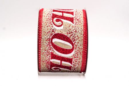 Cinta de Alambre con Brillo Marrón Claro y Letras de Vacaciones HO HO HO_KF9582GC-13-7